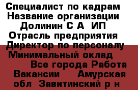 Специалист по кадрам › Название организации ­ Долинин С.А, ИП › Отрасль предприятия ­ Директор по персоналу › Минимальный оклад ­ 28 000 - Все города Работа » Вакансии   . Амурская обл.,Завитинский р-н